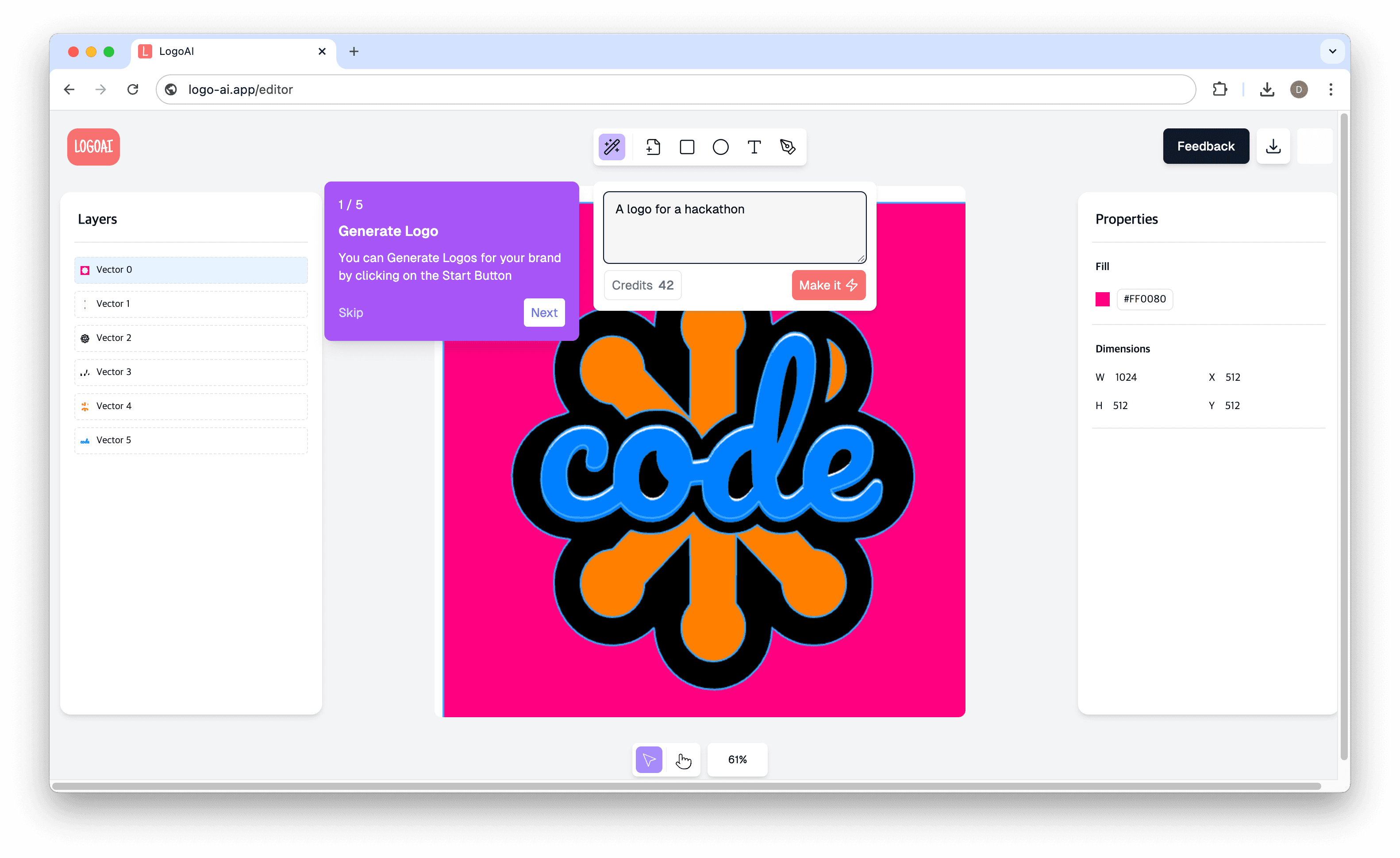 Screenshot of the Editor